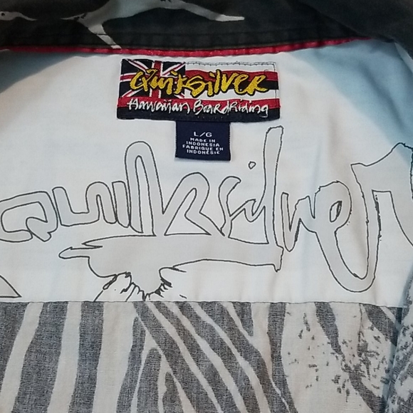 Quicksilver Hawaiian Boardriding floral print button up shirt large - Picture 6 of 10